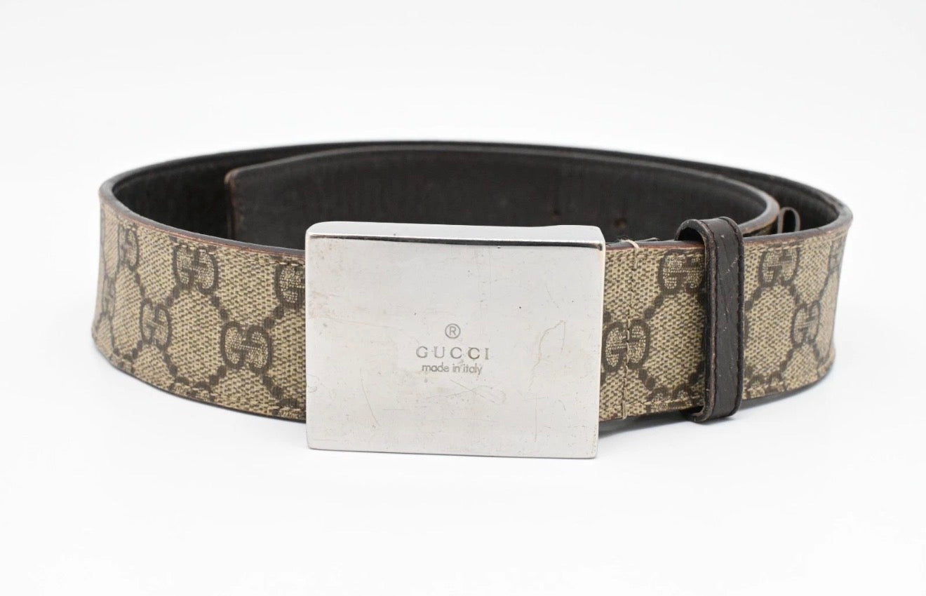 Gucci Monogram brown belt