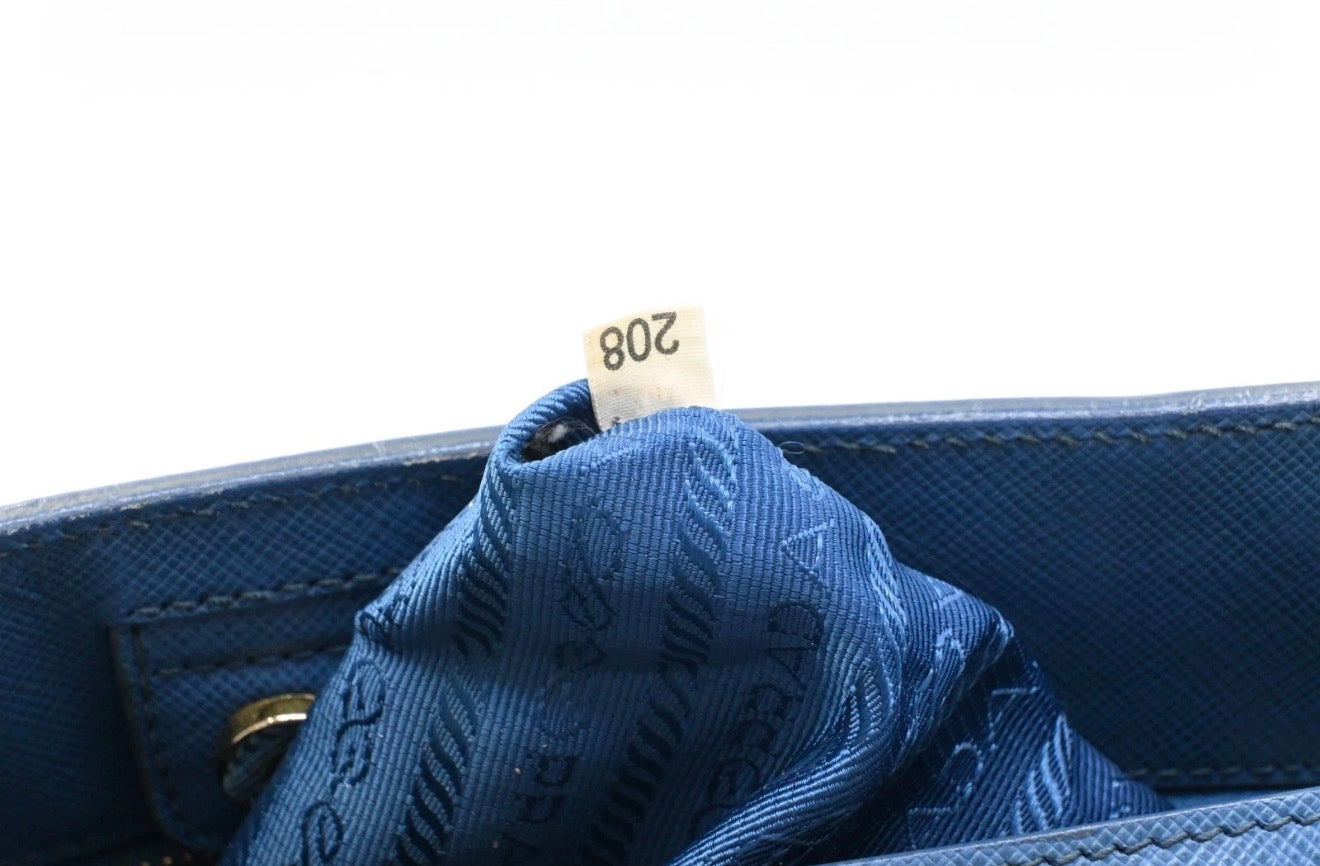 Prada  Saffiano Blue Hand Bag