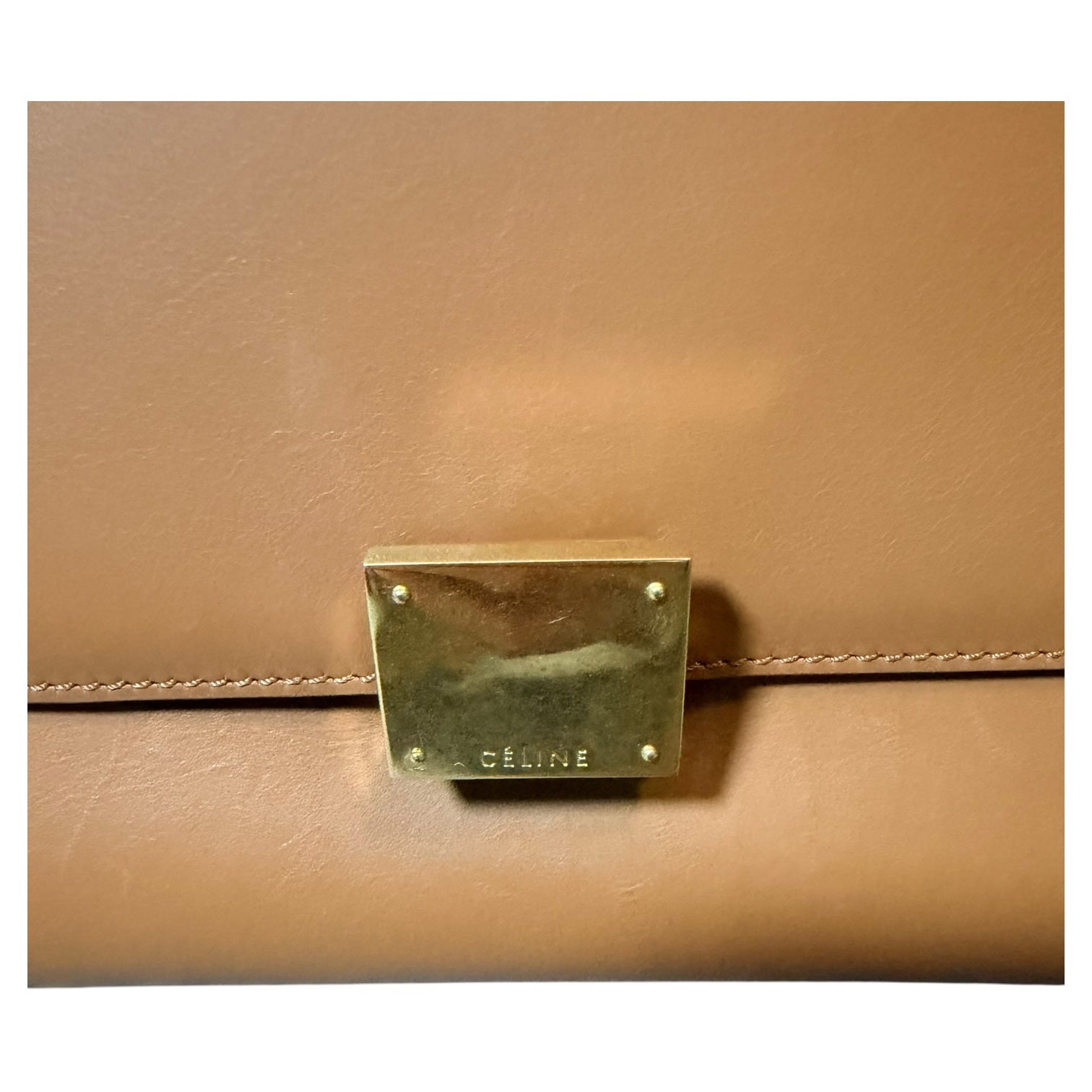 Celine Trapeze Tan/ Red -110