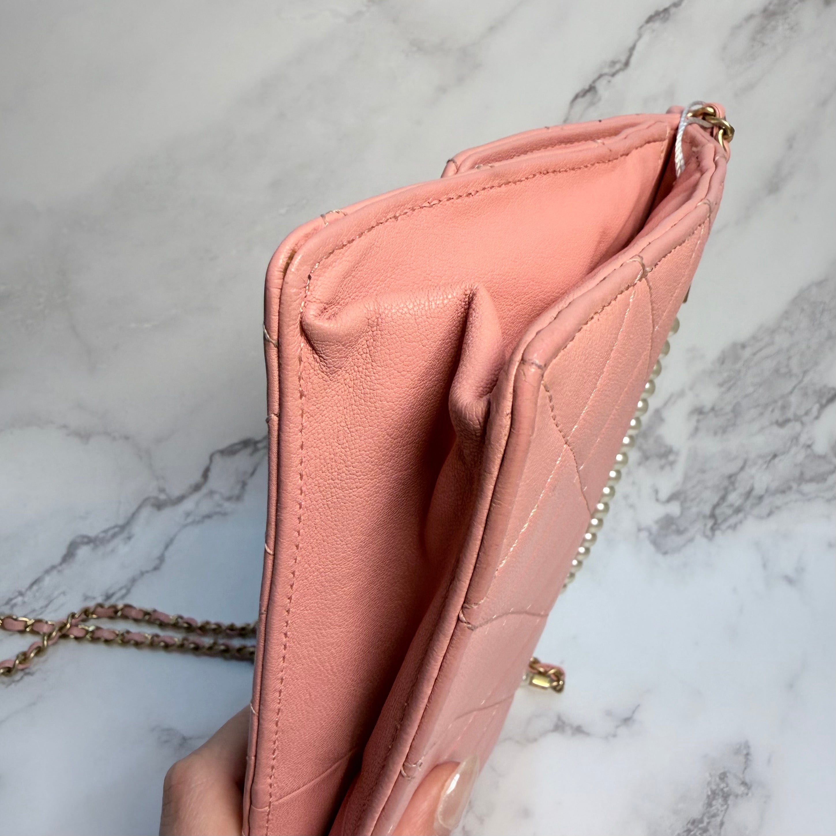 Chanel Quilted Pearl Chain Flap Bag