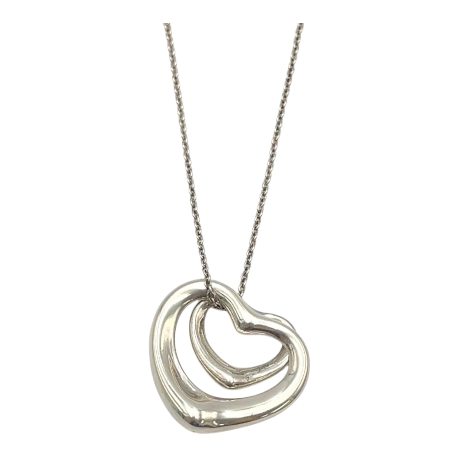 Tiffany & CO Elsa Peretti Double Open Heart Necklace