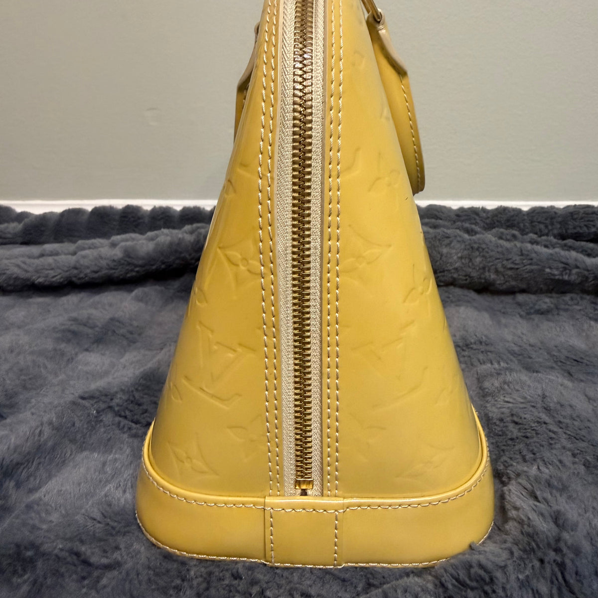 Louis Vuitton Alma yellow vernis