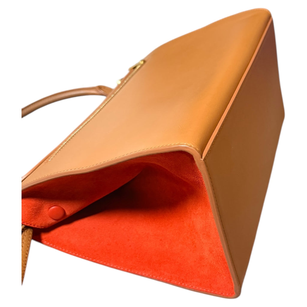 Celine Trapeze Tan/ Red -110