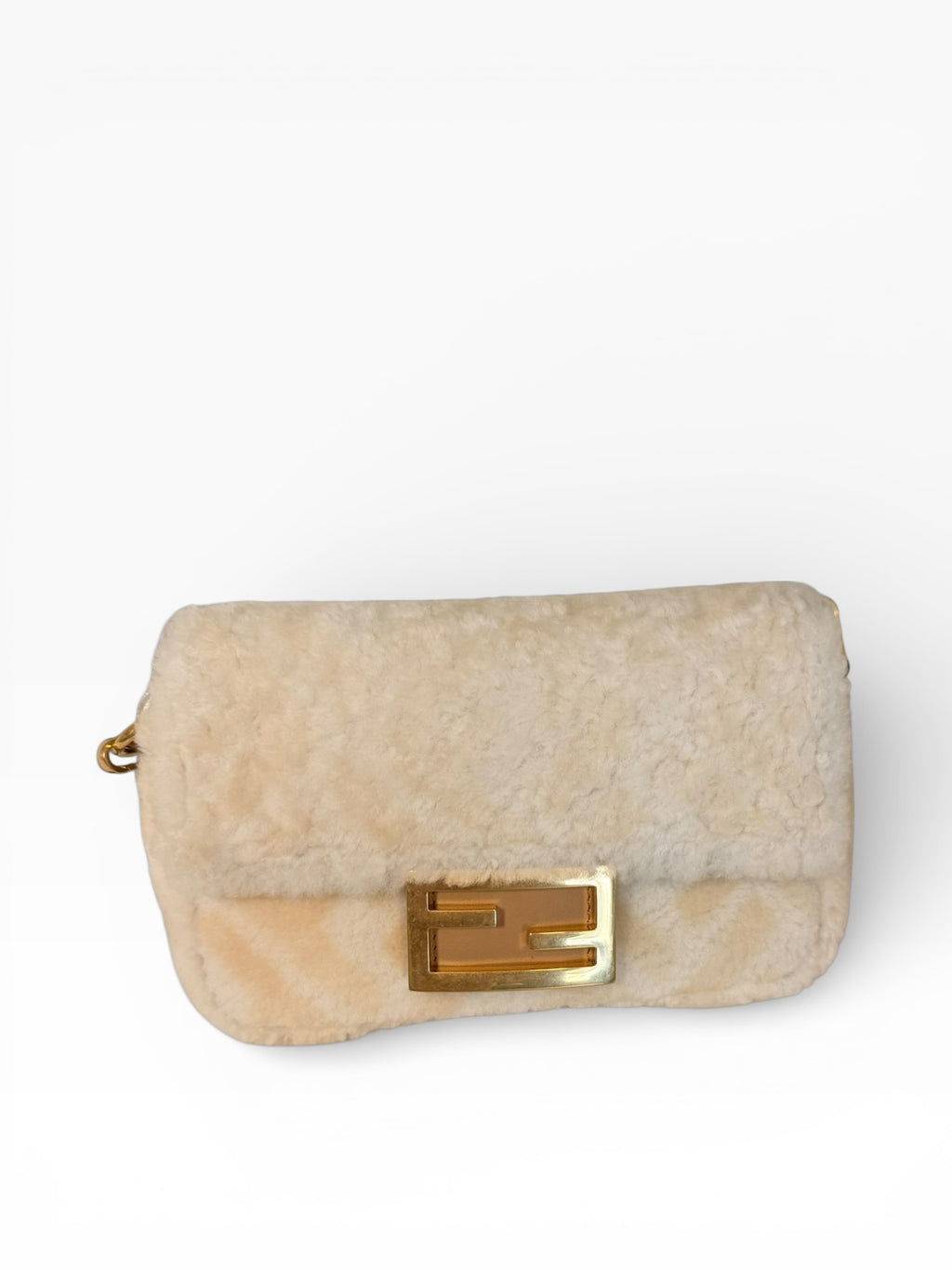 Fendi Mini Baguette with Montone (shearling) St. Macro FF - 166