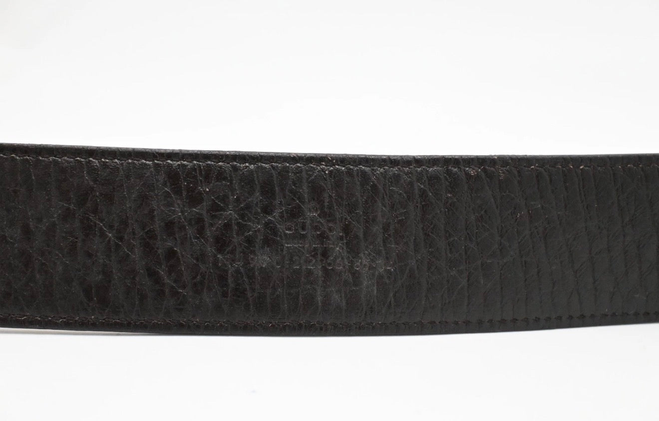 Gucci Monogram brown belt