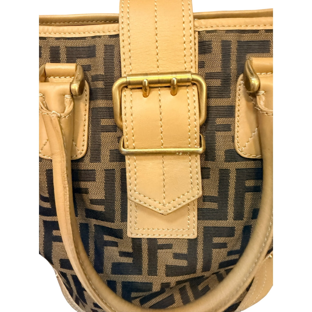 Fendi Zucca Front Buckle Tote