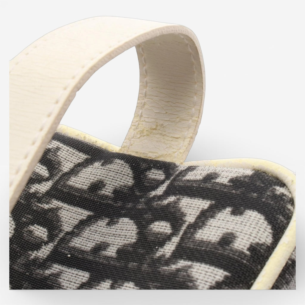 Christian Dior Trotter vanity Handbag canvas leather Black White