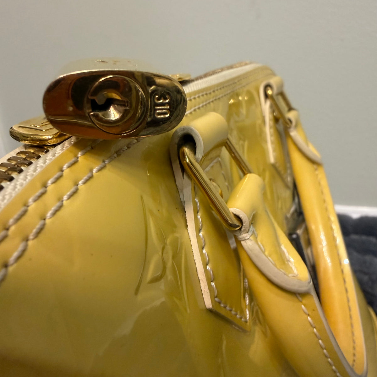 Louis Vuitton Alma yellow vernis