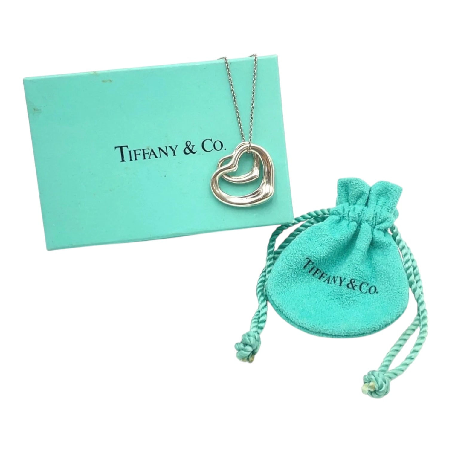 Tiffany & CO Elsa Peretti Double Open Heart Necklace