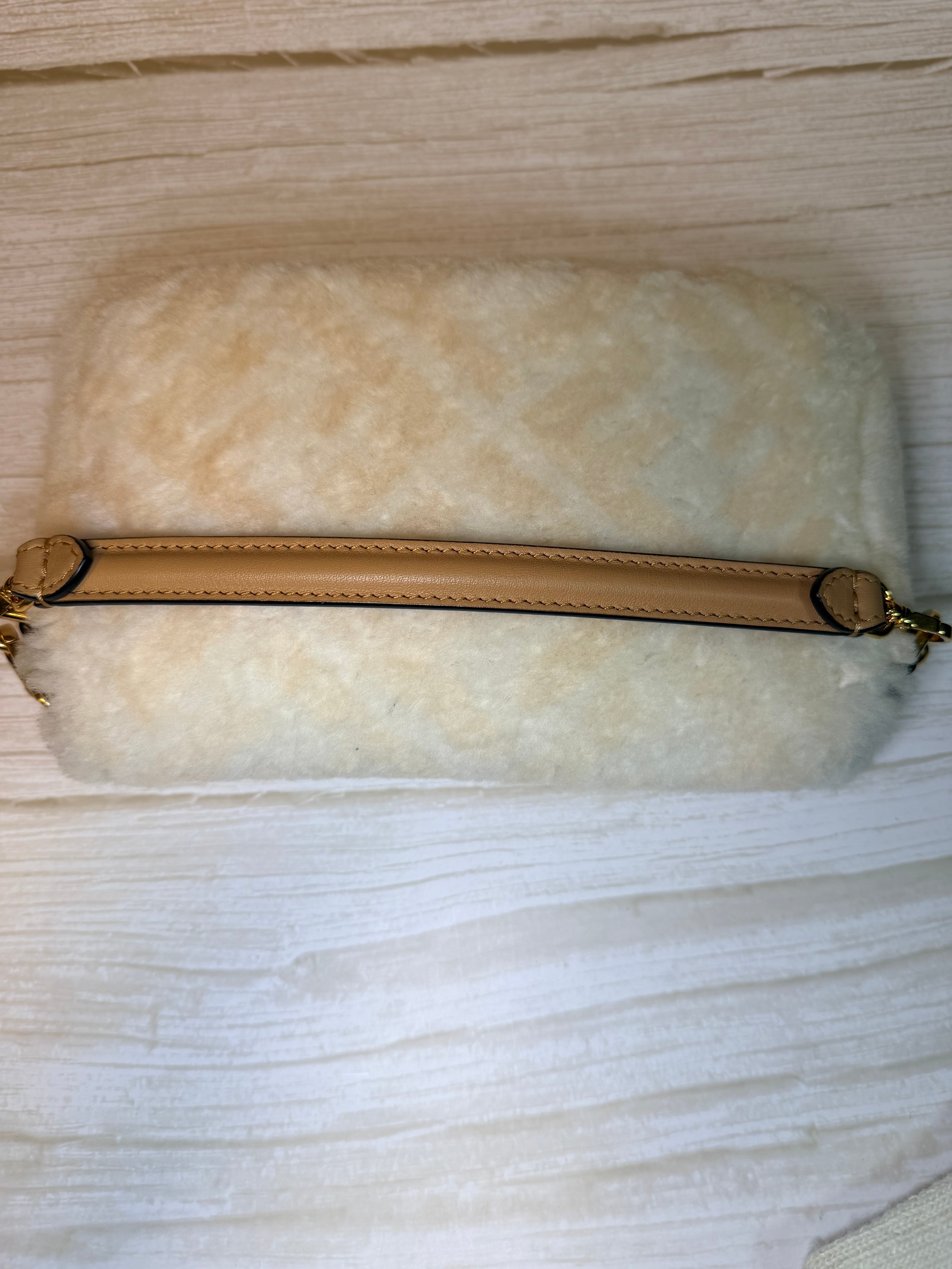 Fendi Mini Baguette with Montone (shearling) St. Macro FF - 166