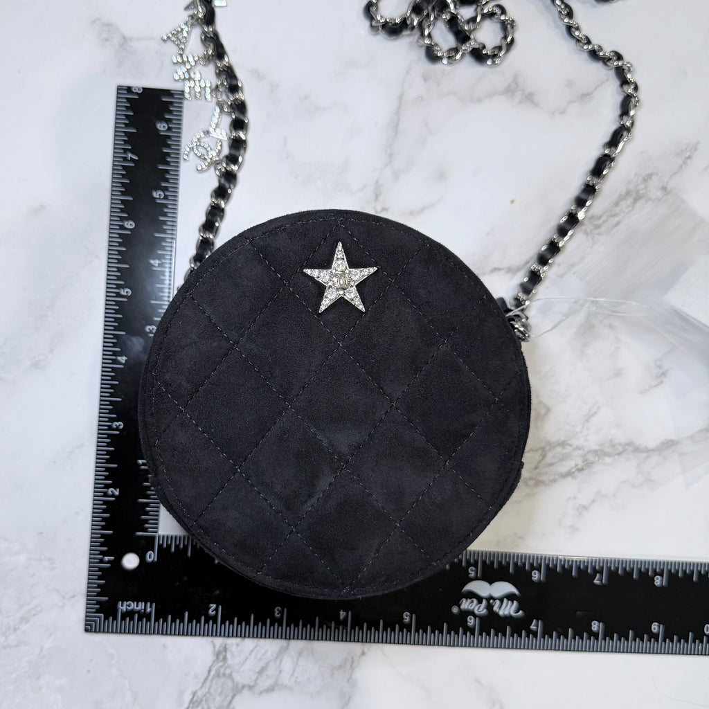 Chanel Matelasse Starline Chain - Round Black Suede - 164