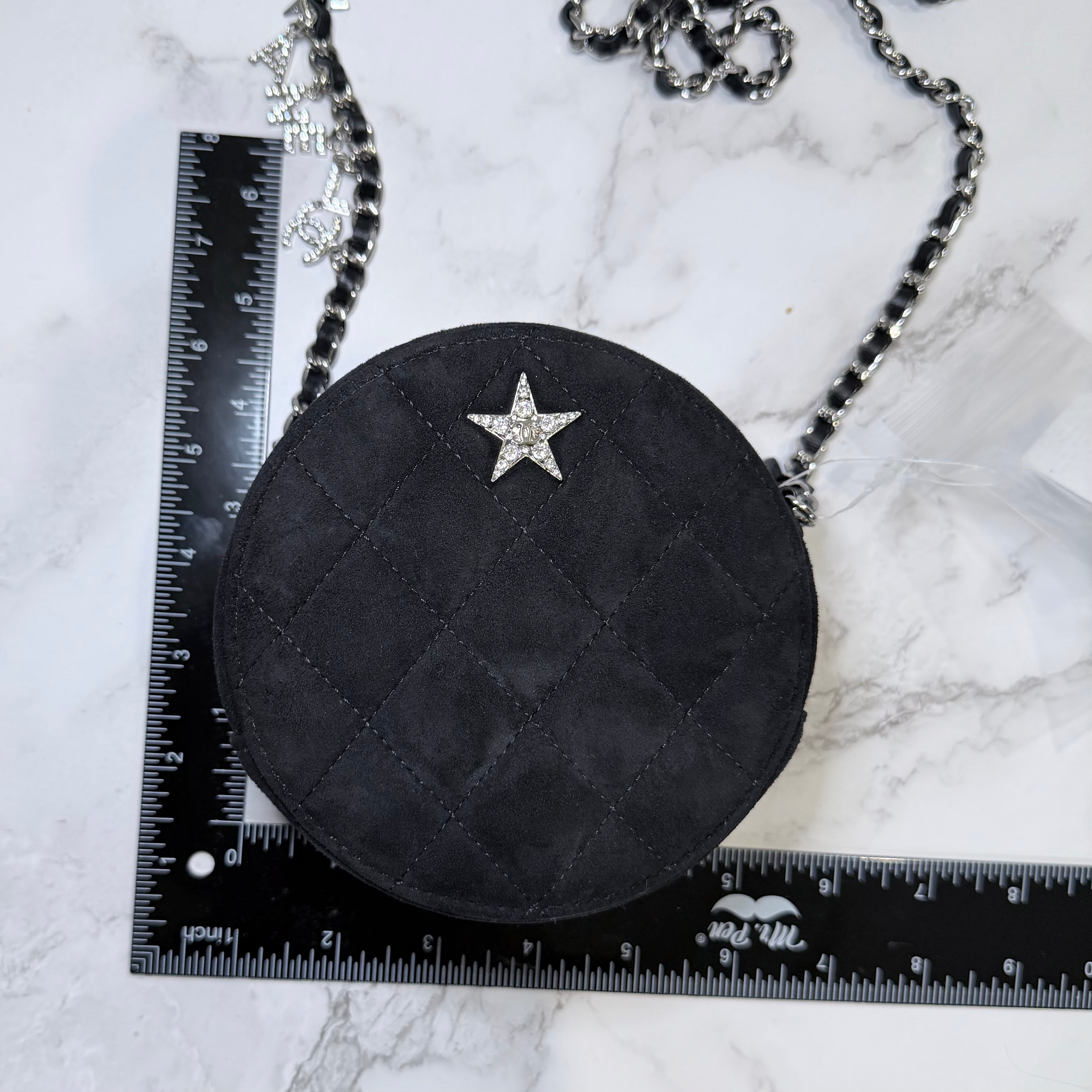 Chanel Matelasse Starline Chain - Round Black Suede - 164