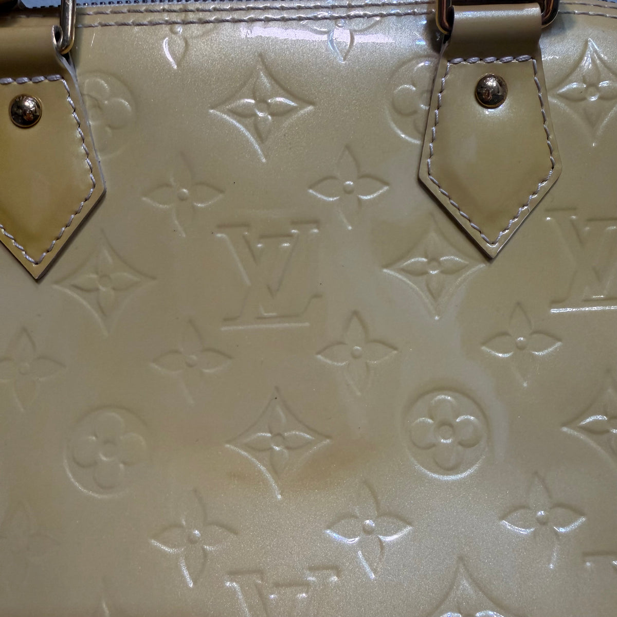Louis Vuitton Alma yellow vernis