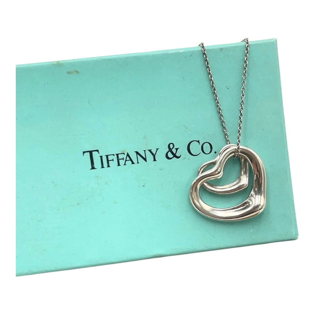 Tiffany & CO Elsa Peretti Double Open Heart Necklace