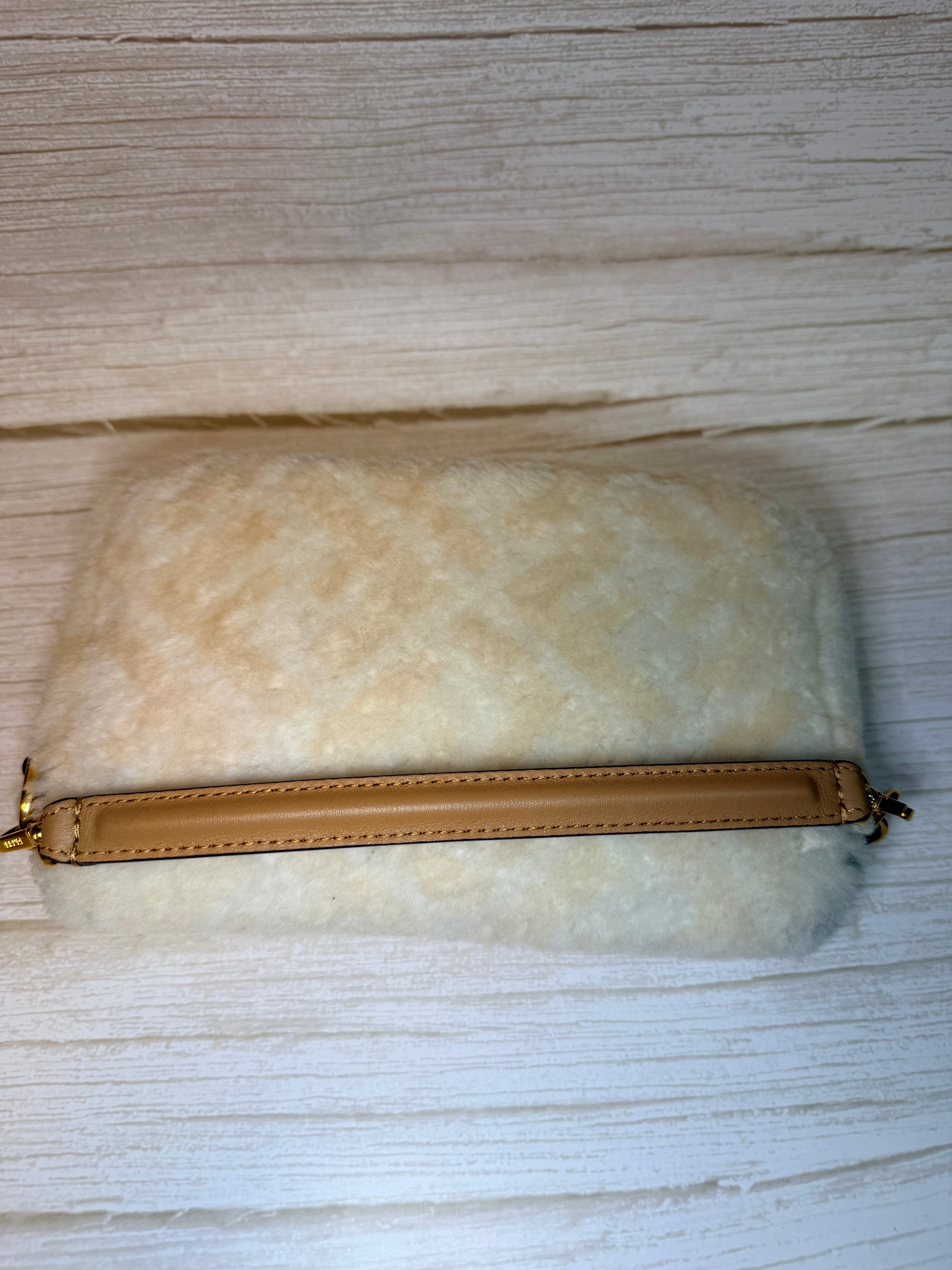 Fendi Mini Baguette with Montone (shearling) St. Macro FF - 166