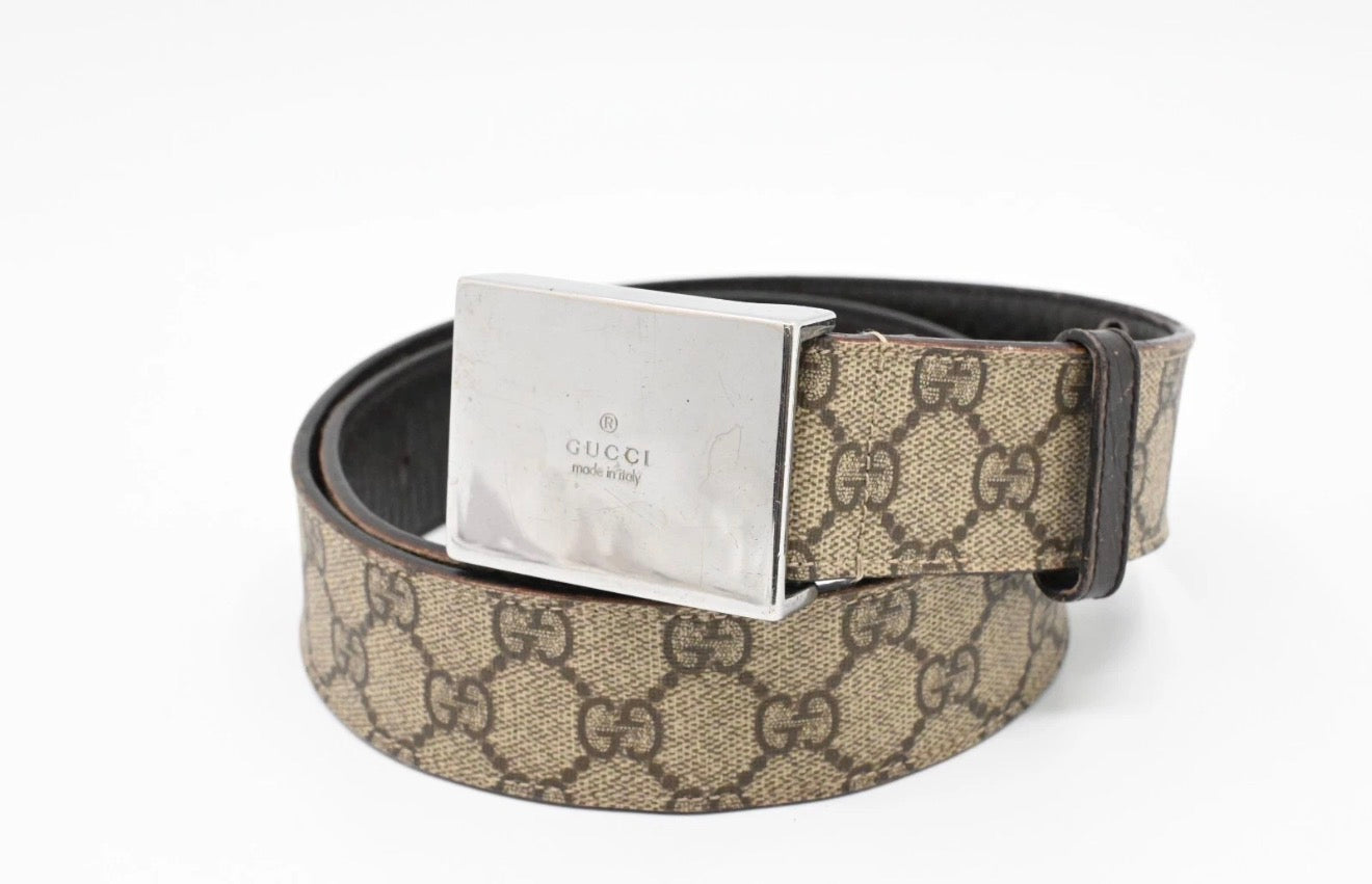 Gucci Monogram brown belt