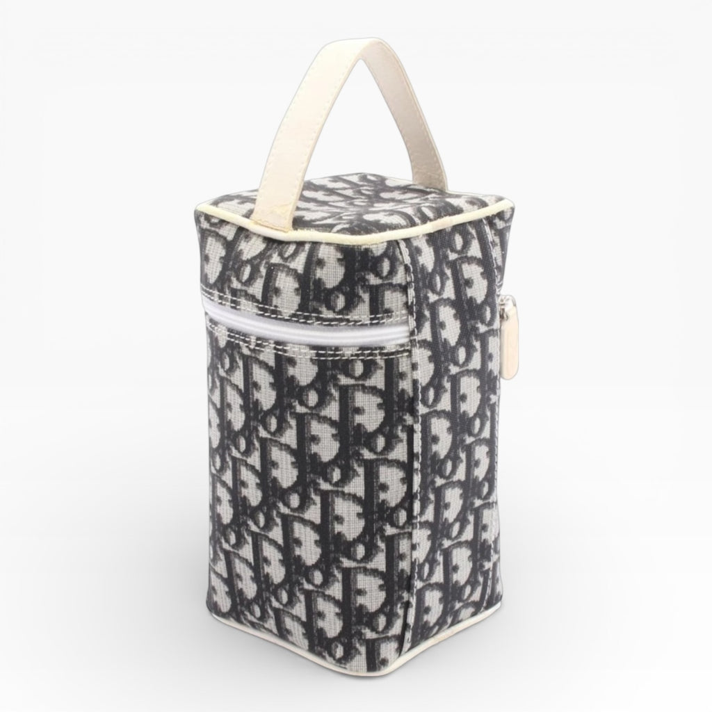 Christian Dior Trotter vanity Handbag canvas leather Black White