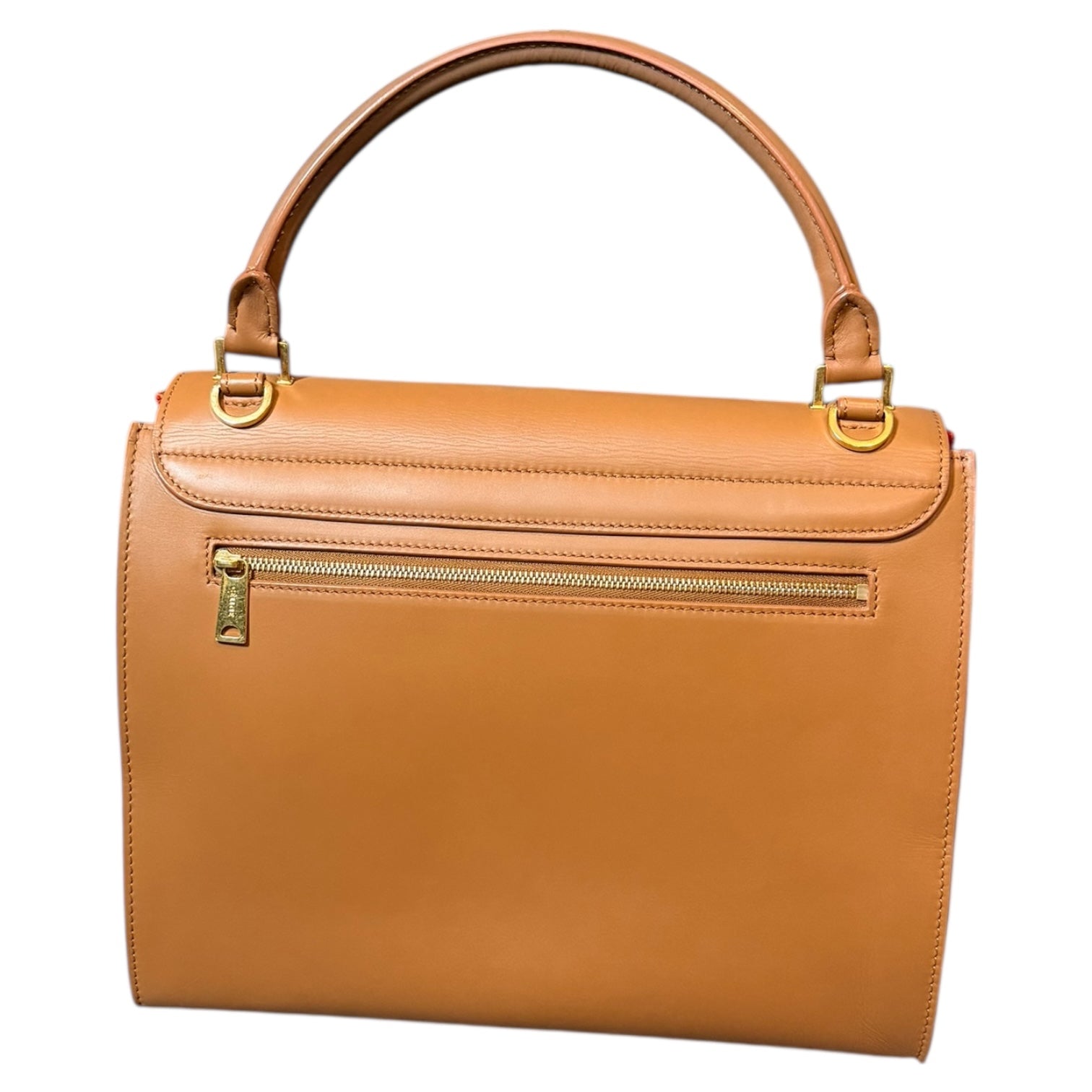 Celine Trapeze Tan/ Red -110