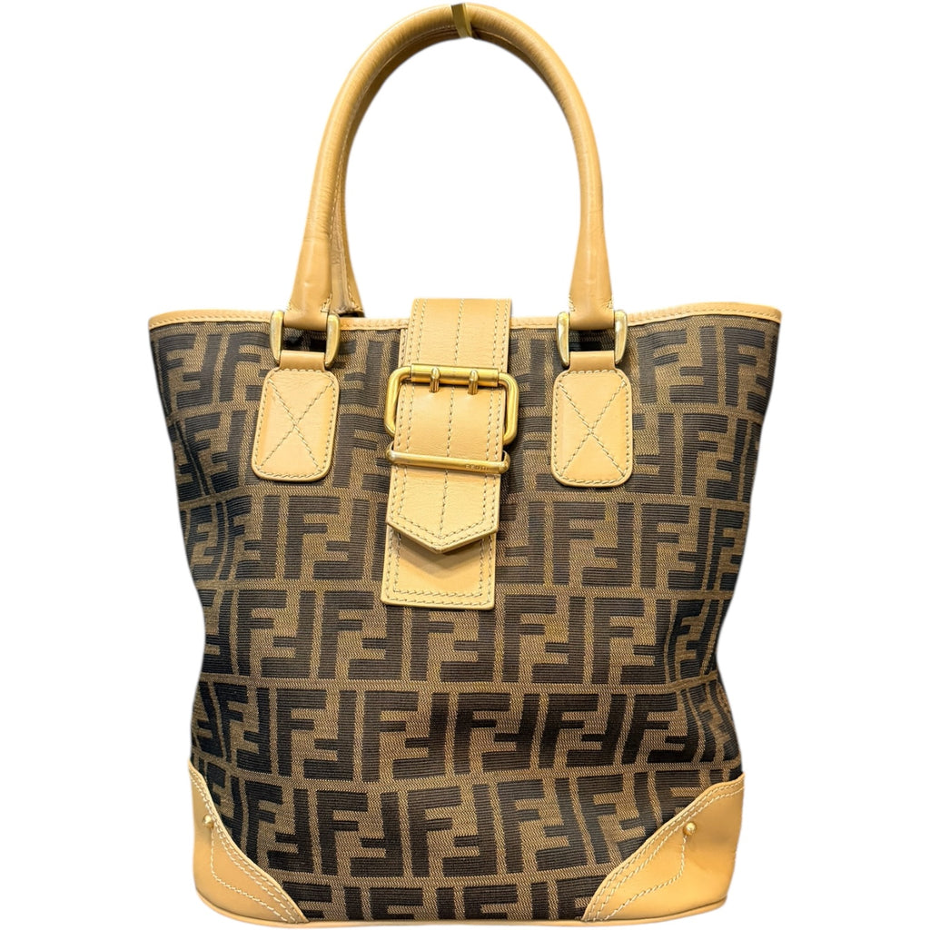 Fendi Zucca Front Buckle Tote
