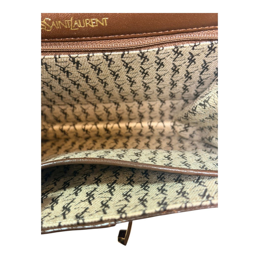 YSL Brown Quilted Leather Messanger