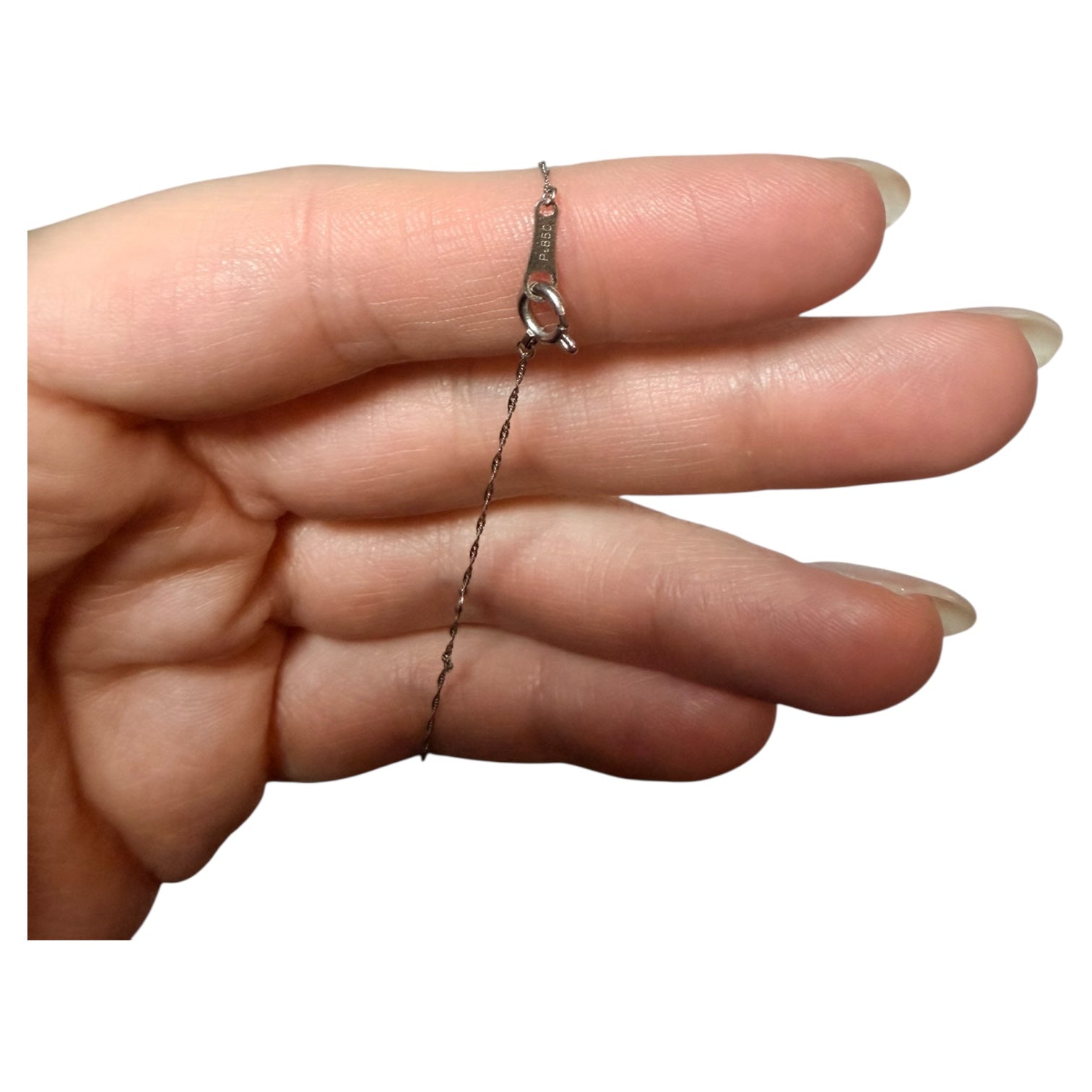 Natural .6 ct diamond with platinum chain -108