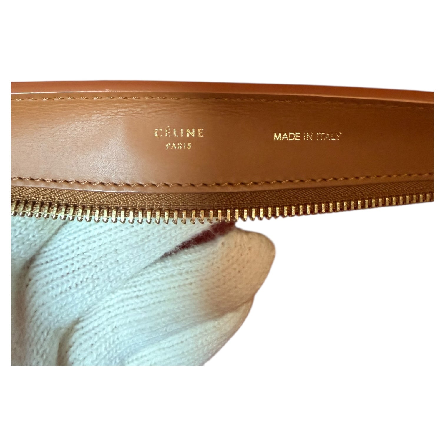 Celine Trapeze Tan/ Red -110
