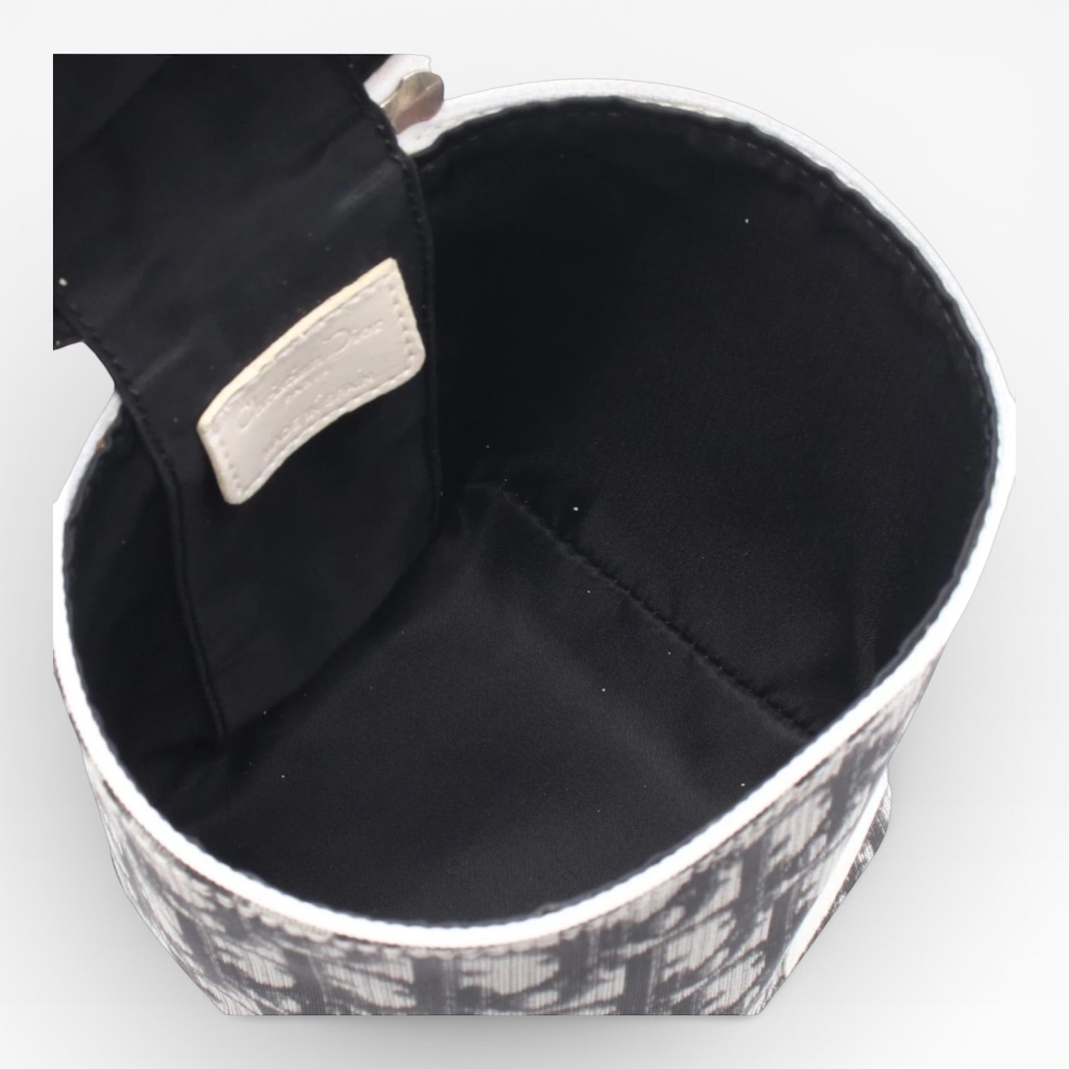 Christian Dior Trotter vanity Handbag canvas leather Black White