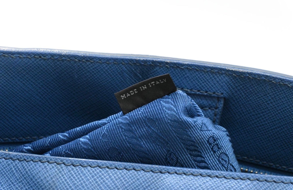 Prada  Saffiano Blue Hand Bag