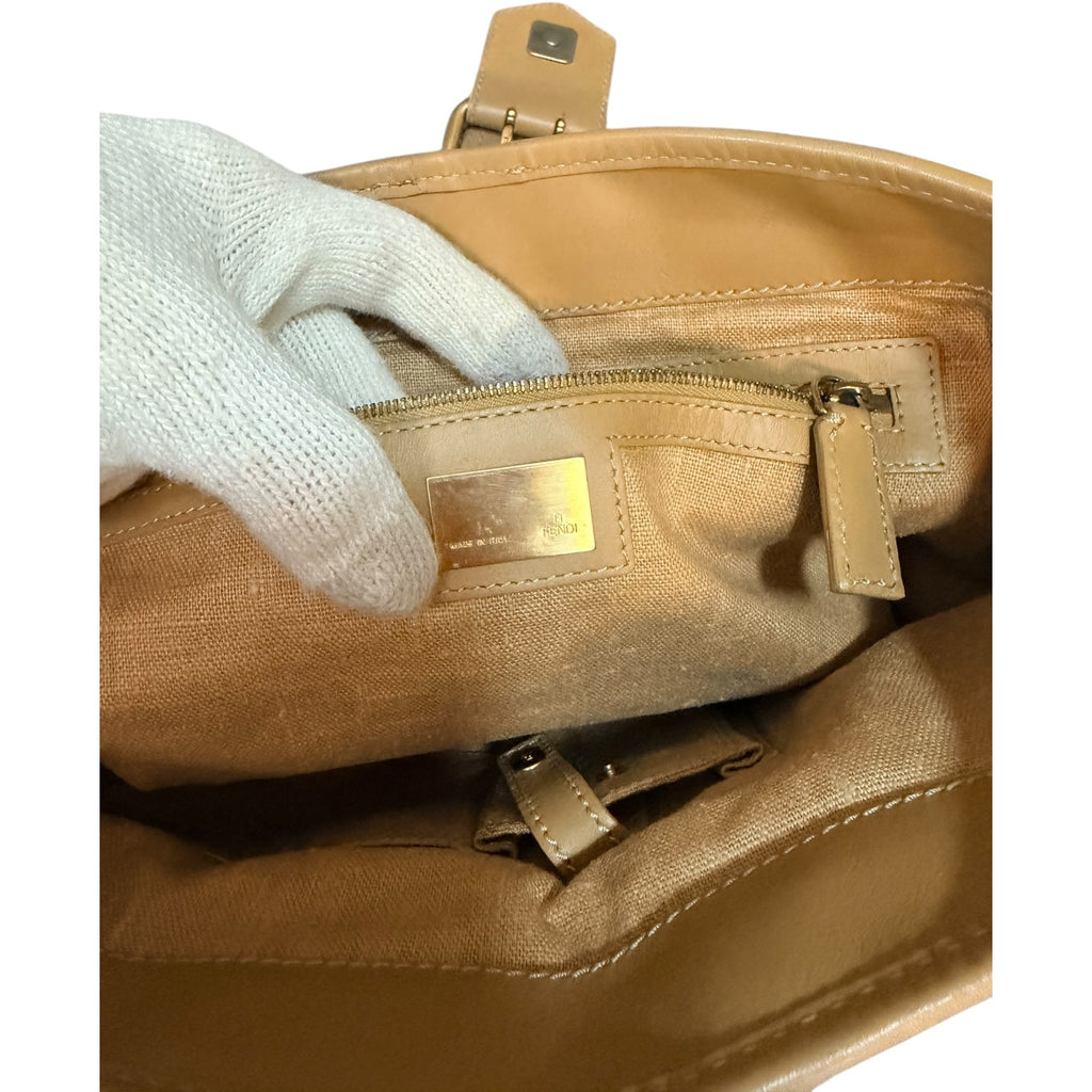 Fendi Zucca Front Buckle Tote