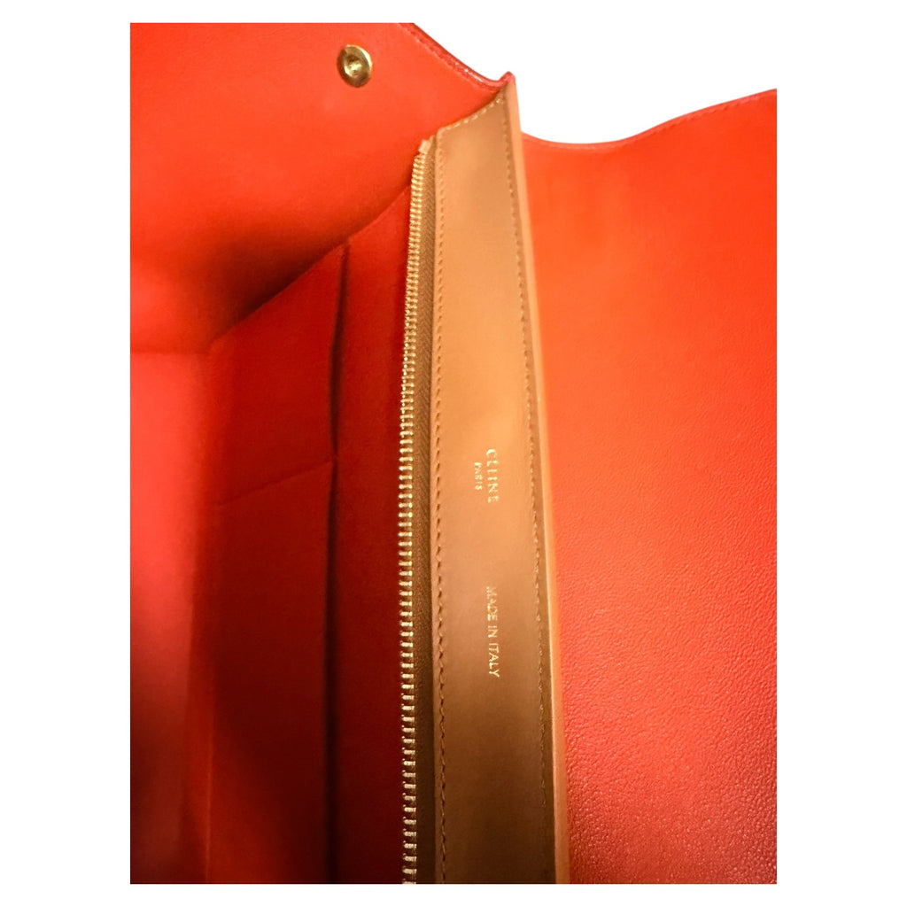 Celine Trapeze Tan/ Red -110