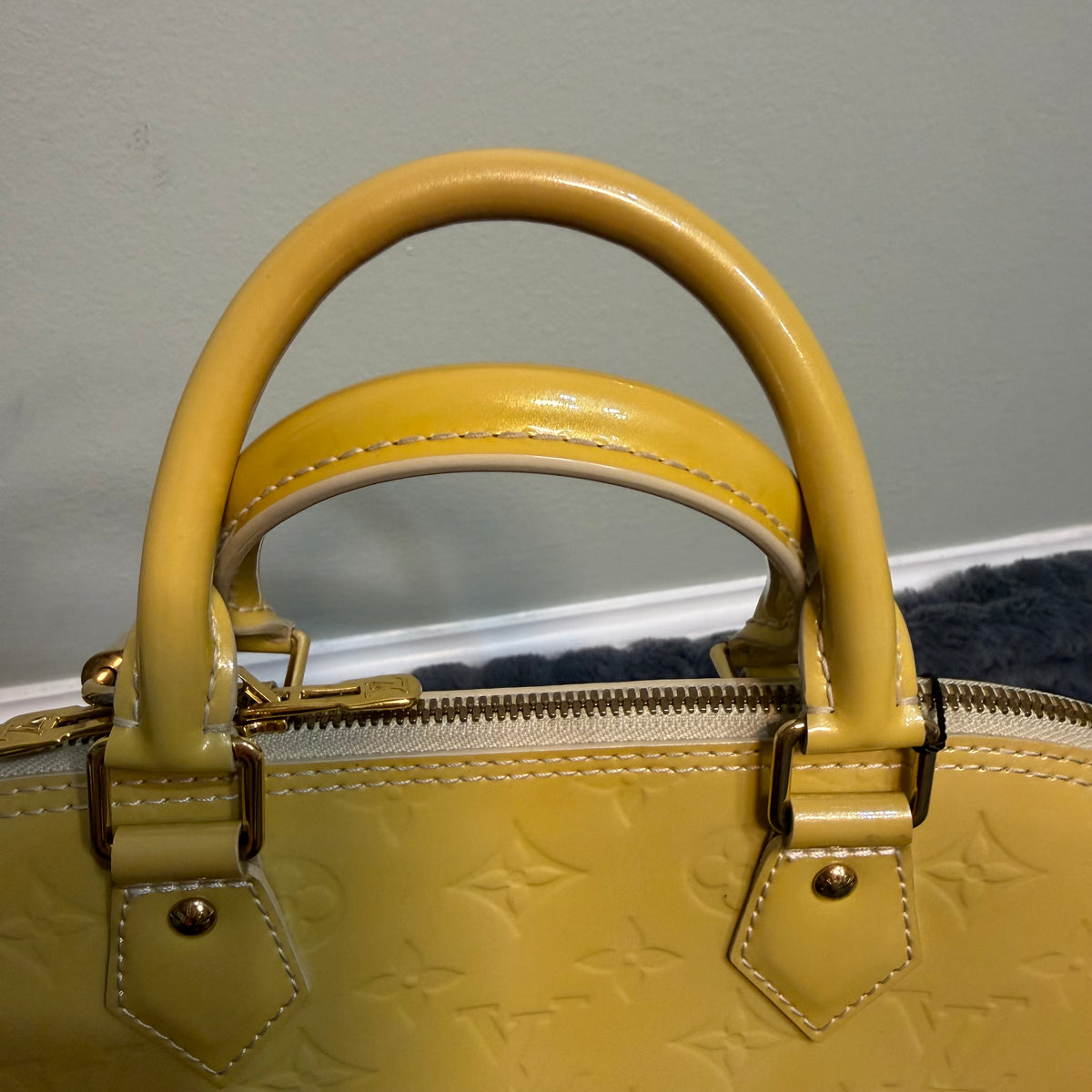 Louis Vuitton Alma yellow vernis