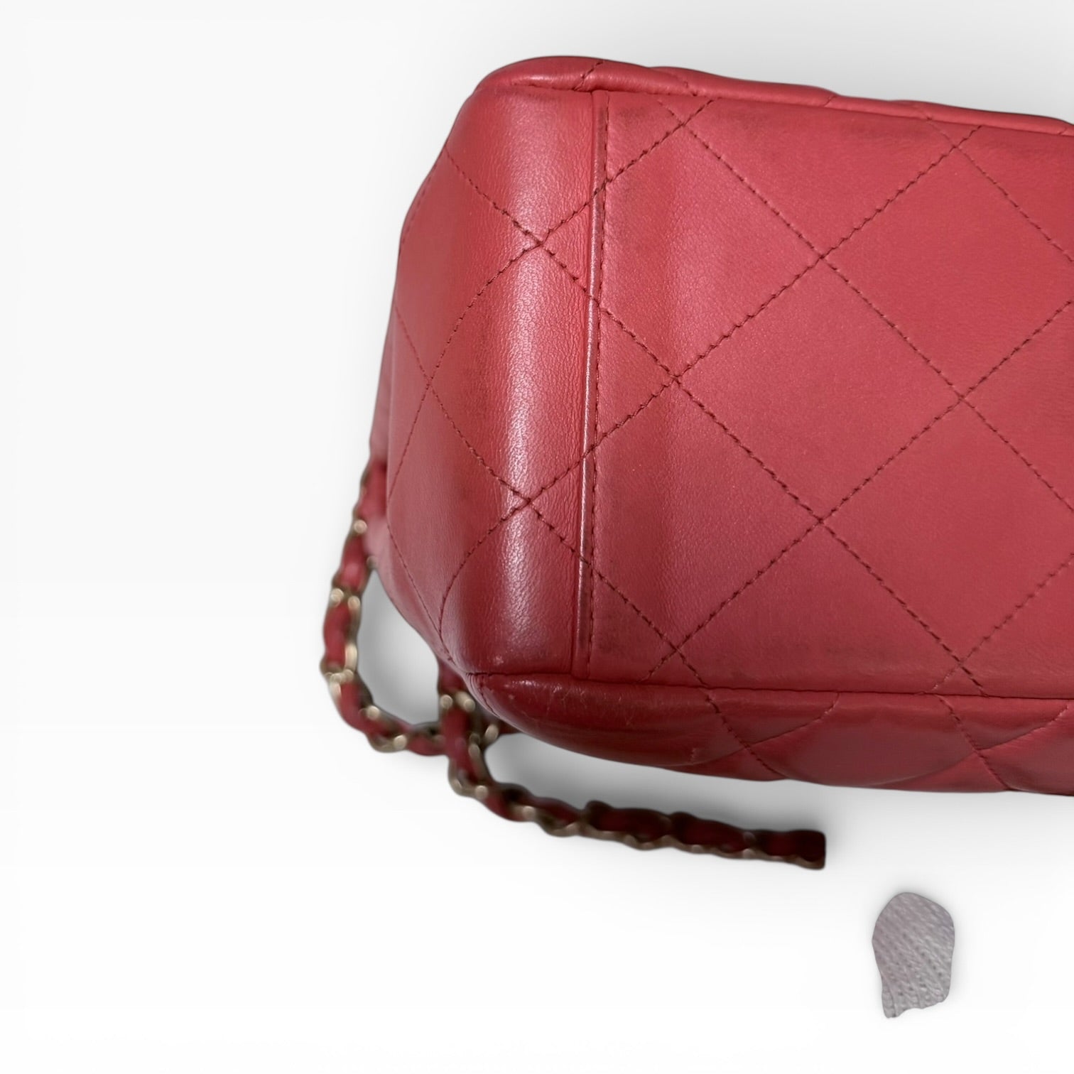 Chanel single flap coral