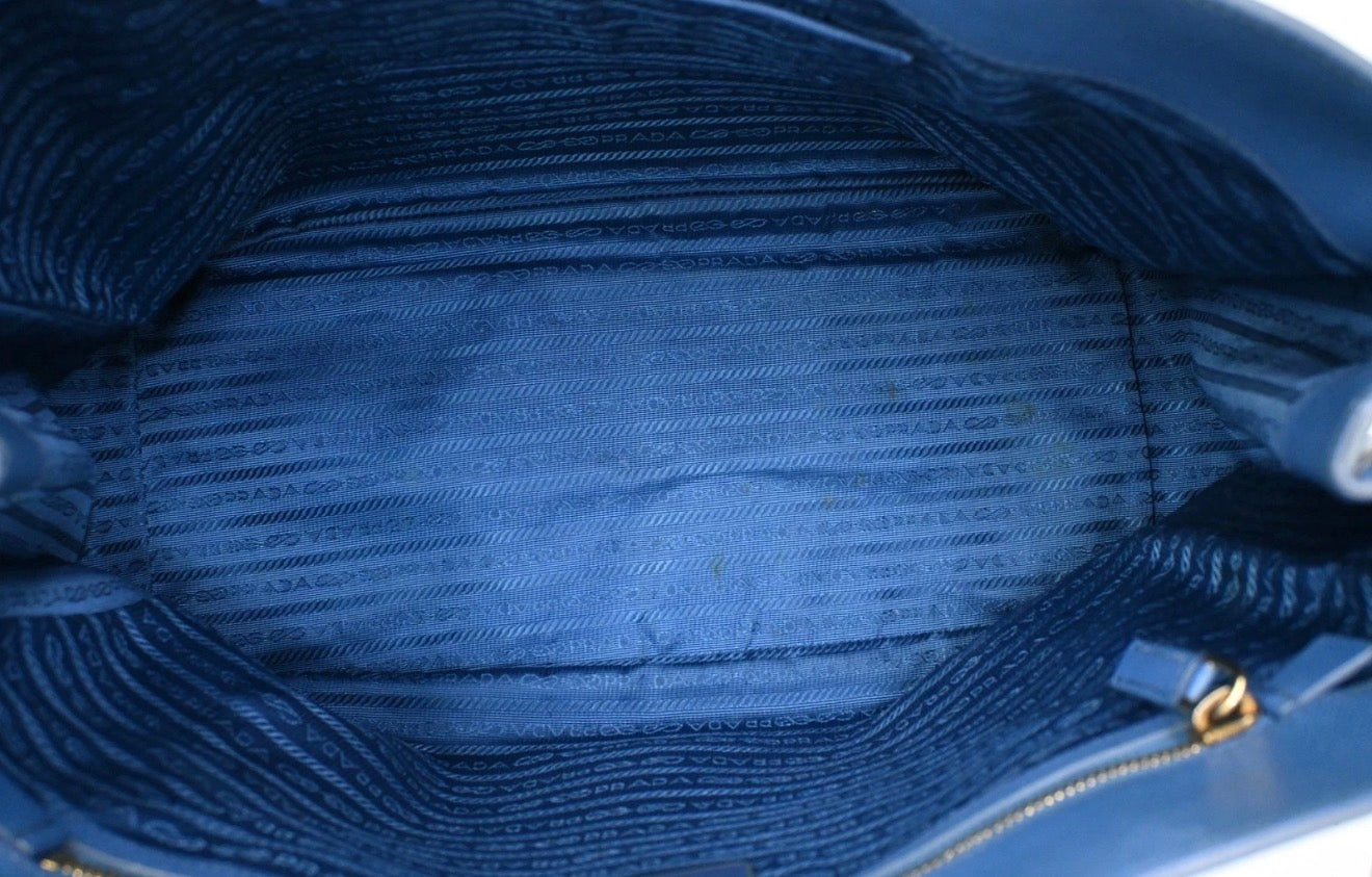 Prada  Saffiano Blue Hand Bag