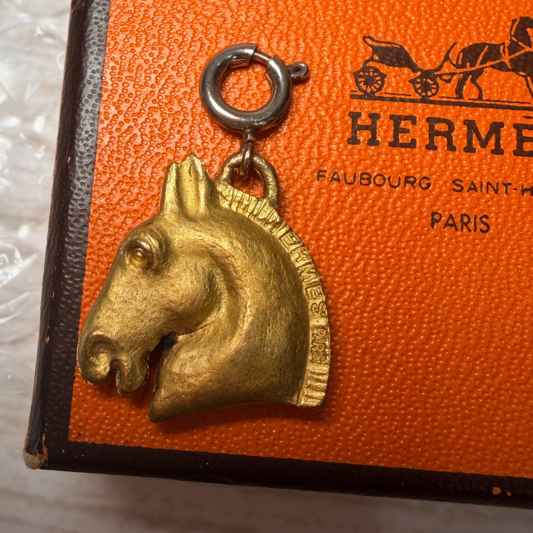 HERMES Cheval Pendant top Gold Plated -215