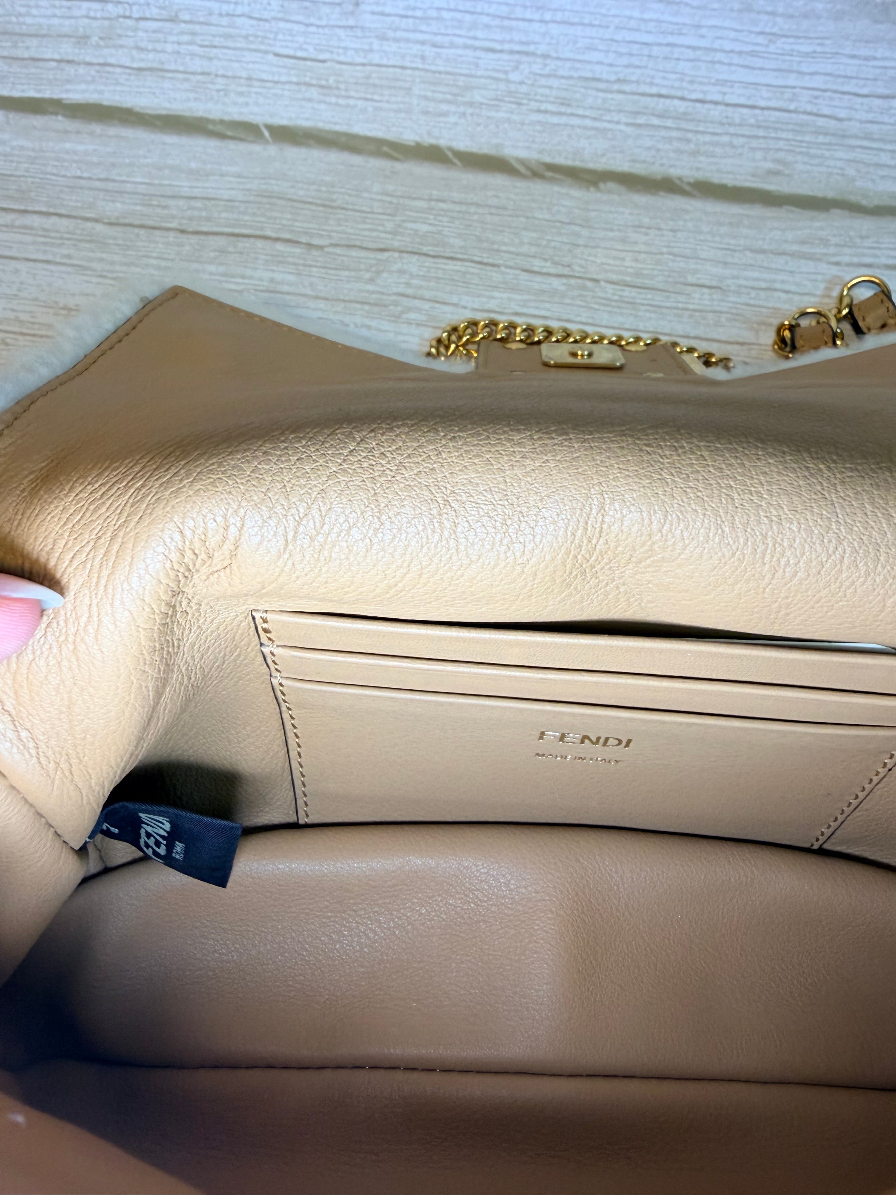 Fendi Mini Baguette with Montone (shearling) St. Macro FF - 166