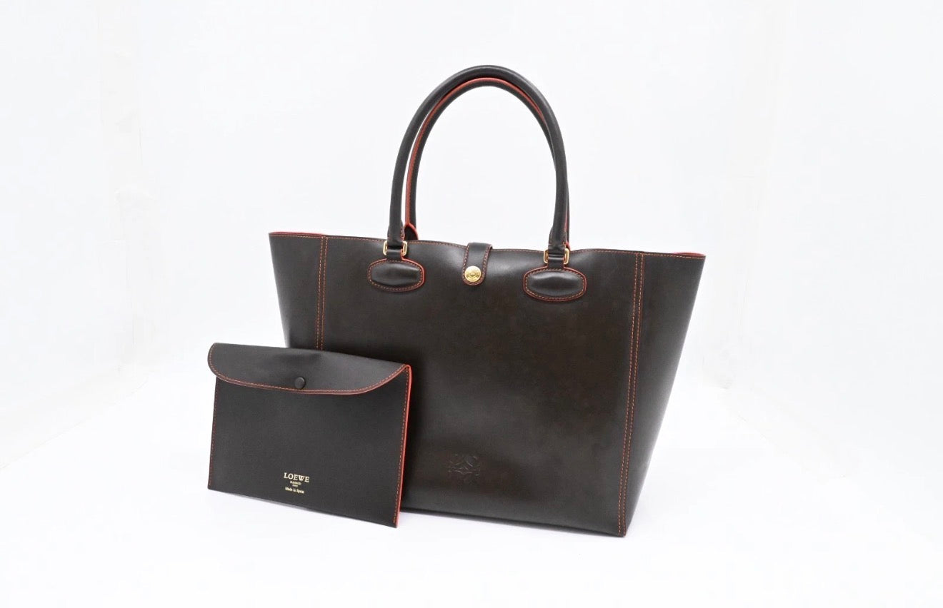Loewe Leather Tote black and orange - 085