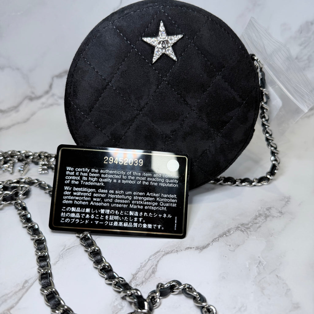 Chanel Matelasse Starline Chain - Round Black Suede - 164