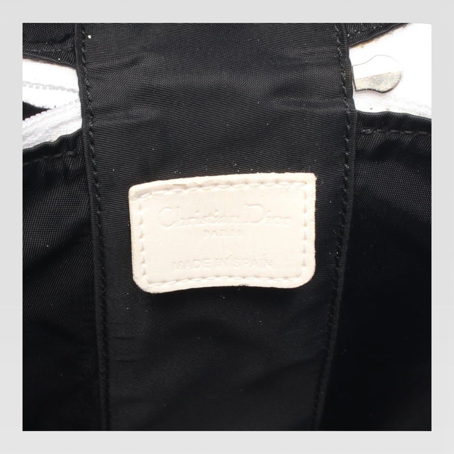 Christian Dior Trotter vanity Handbag canvas leather Black White