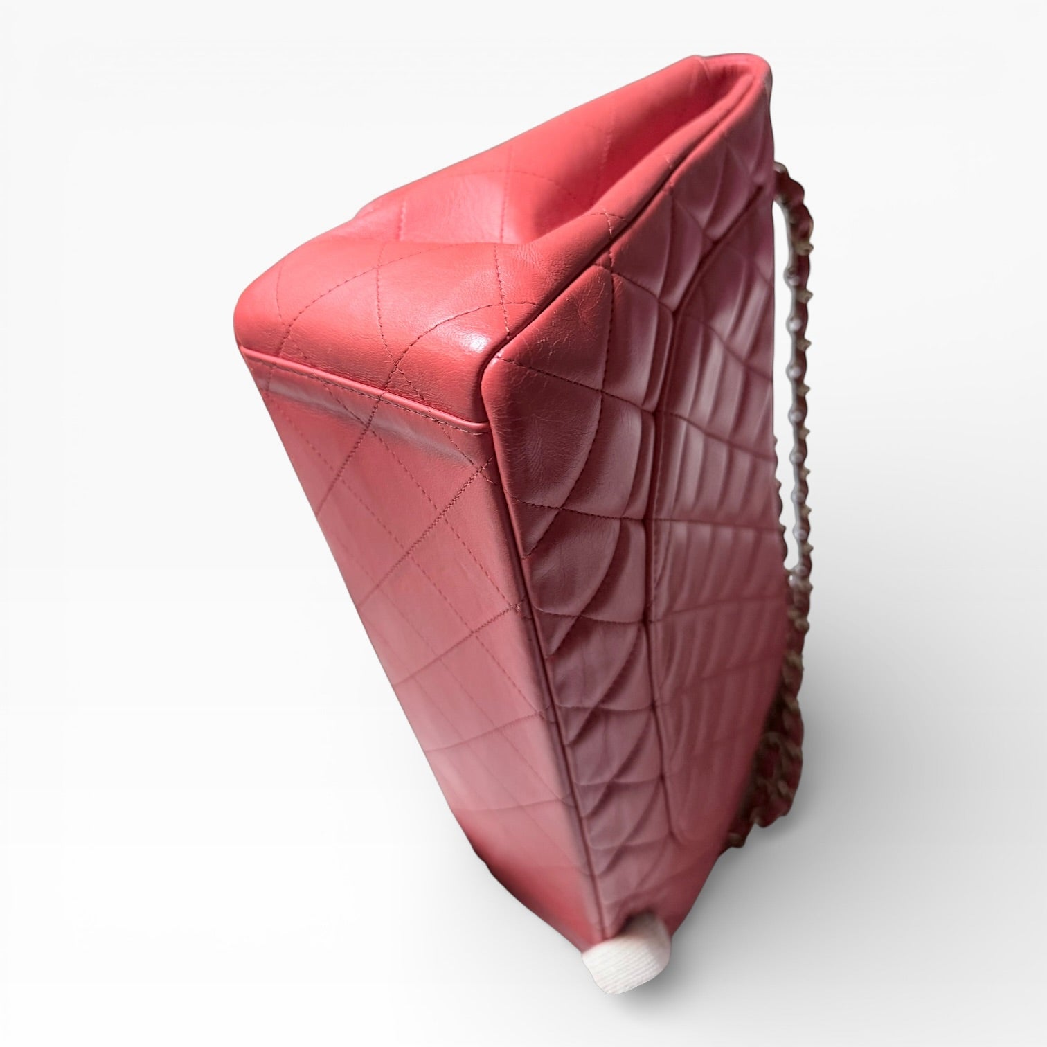 Chanel single flap coral