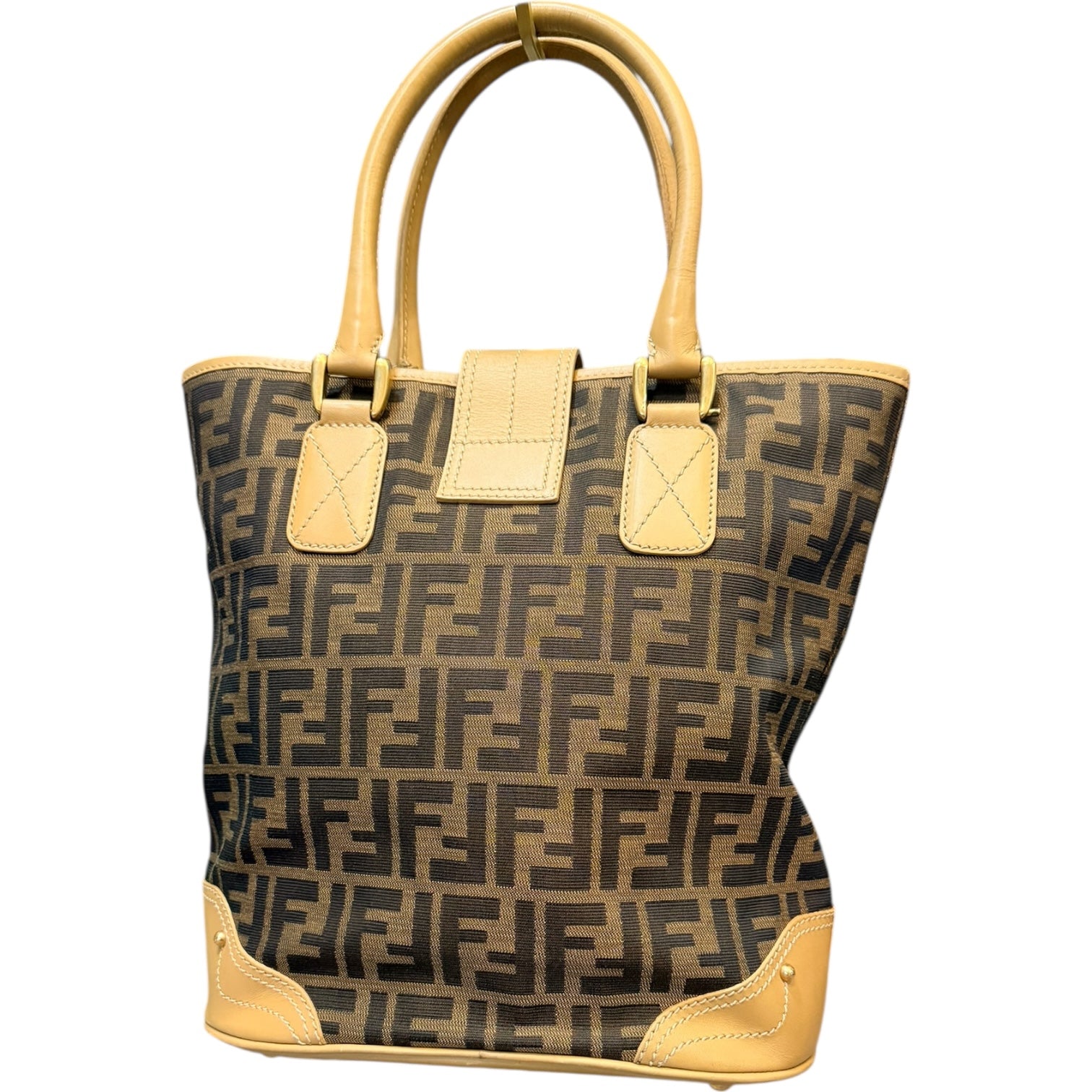 Fendi Zucca Front Buckle Tote