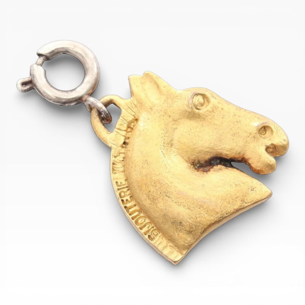 HERMES Cheval Pendant top Gold Plated -215