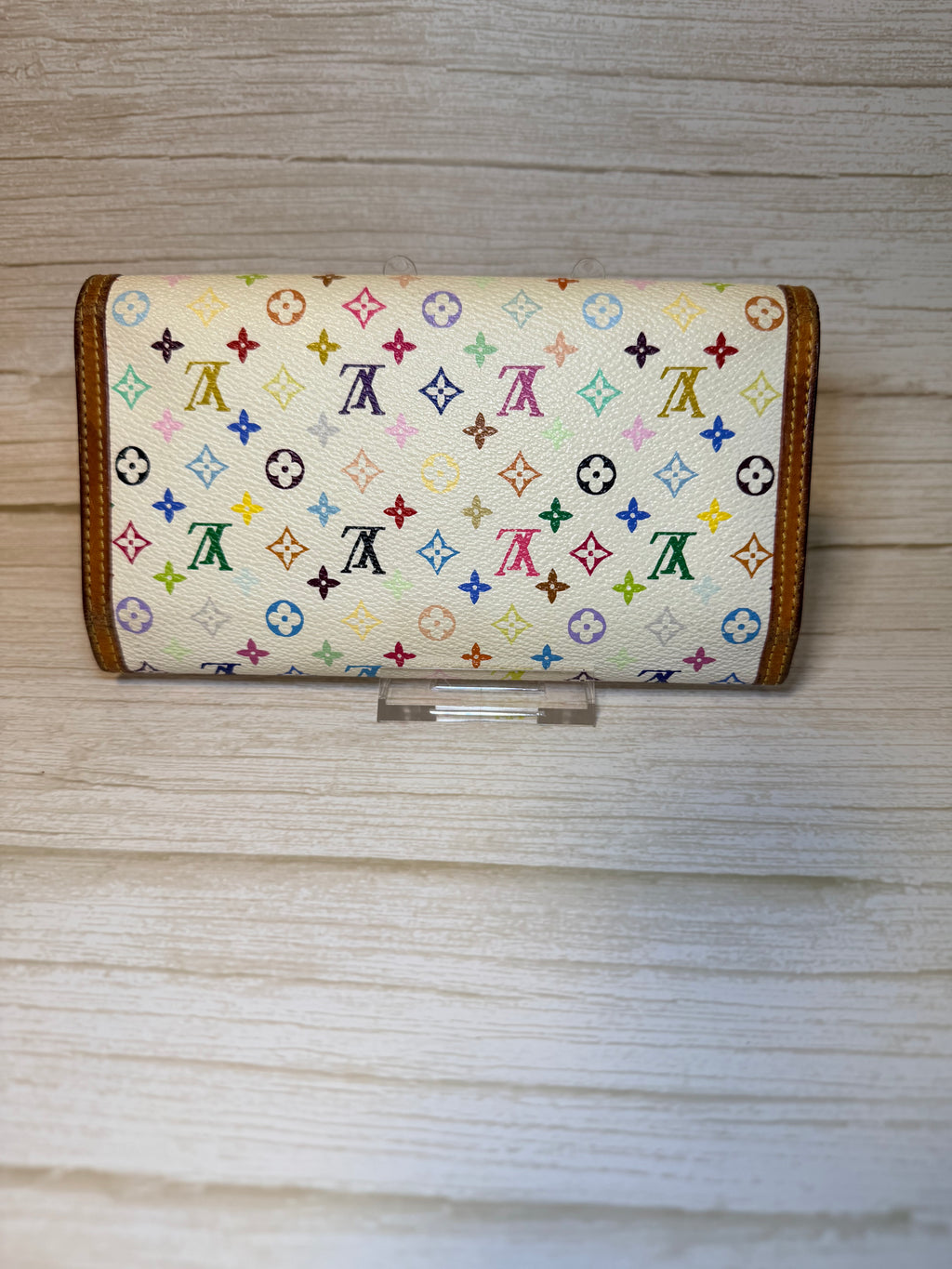 Louis Vuitton Takashi Murakami White Monogram Multicolor Porte Tresor
