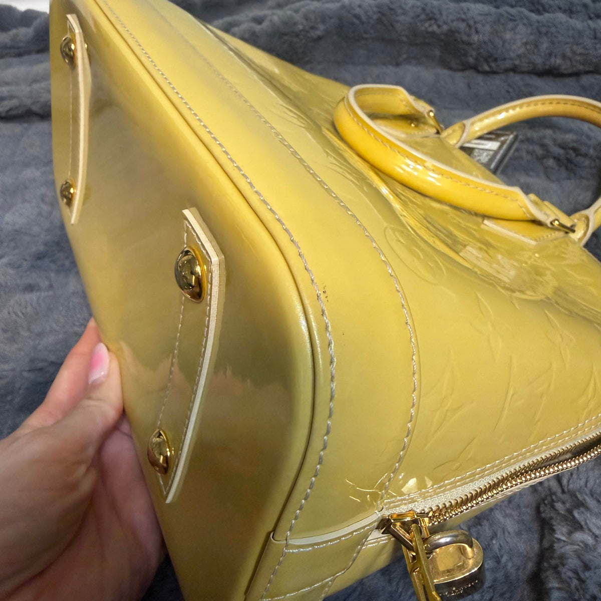 Louis Vuitton Alma yellow vernis