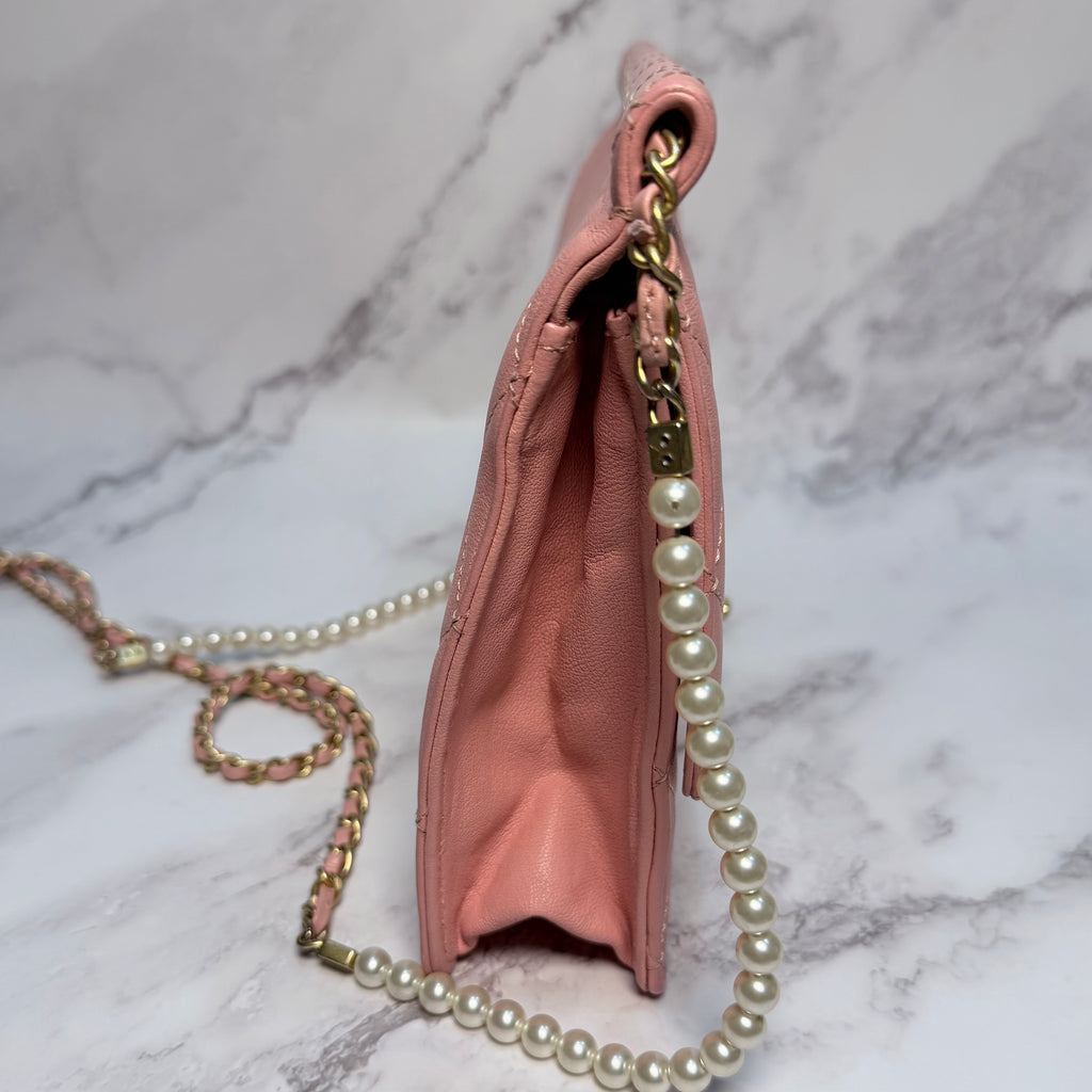 Chanel Quilted Pearl Chain Flap Bag