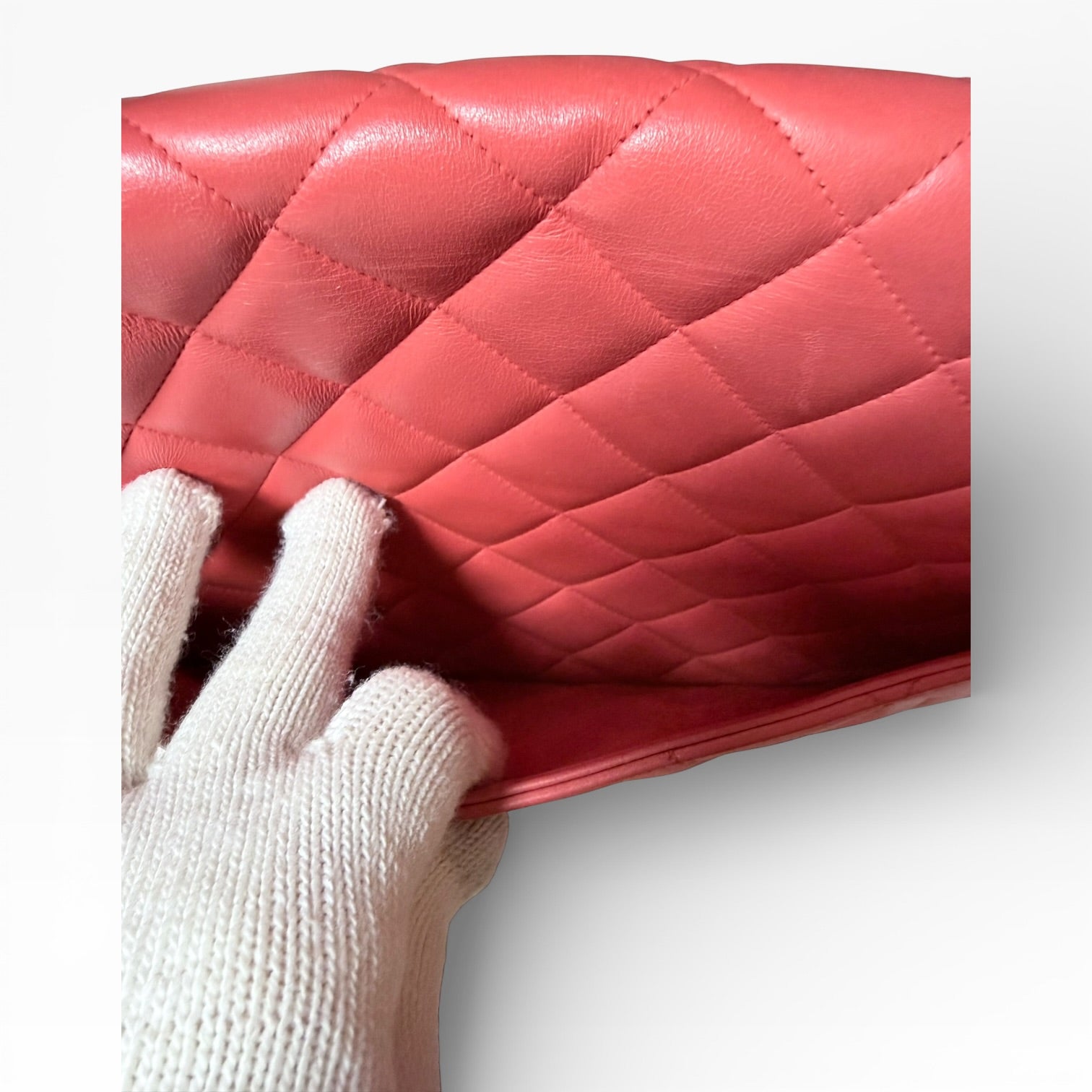 Chanel single flap coral