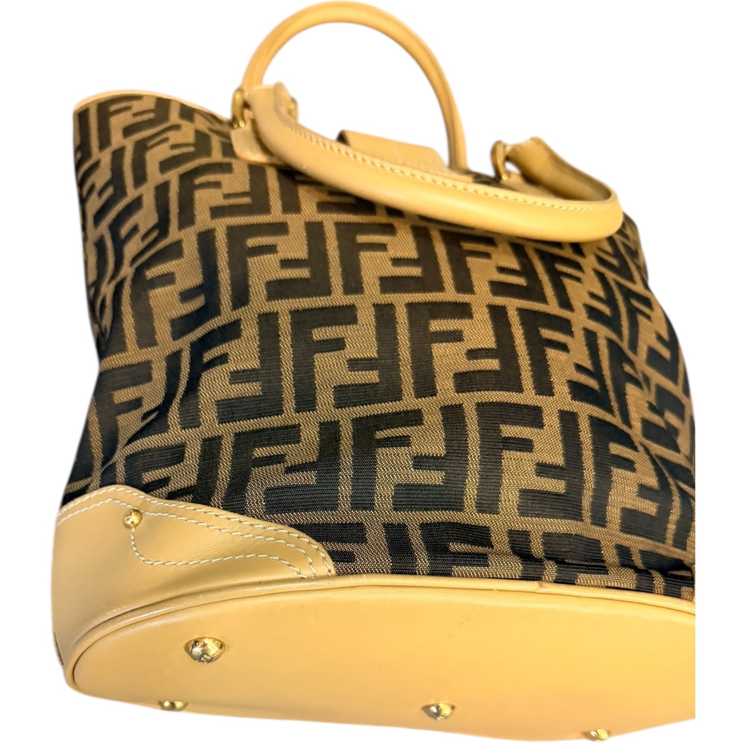 Fendi Zucca Front Buckle Tote