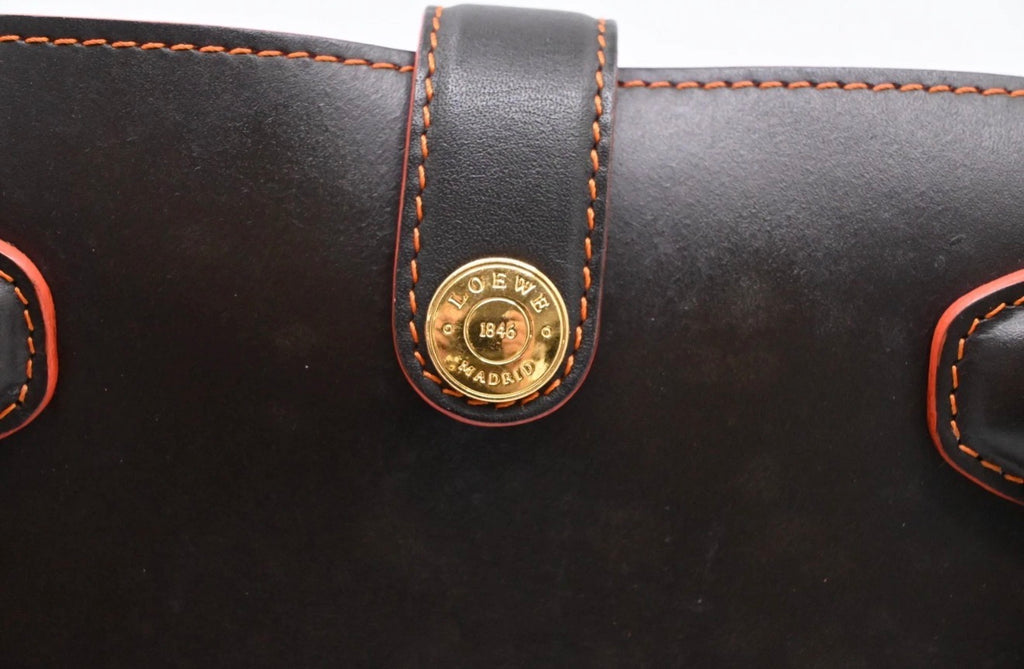 Loewe Leather Tote black and orange - 085