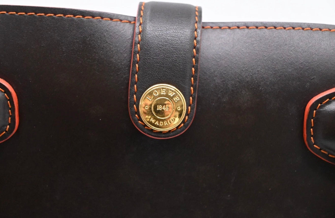 Loewe Leather Tote black and orange - 085