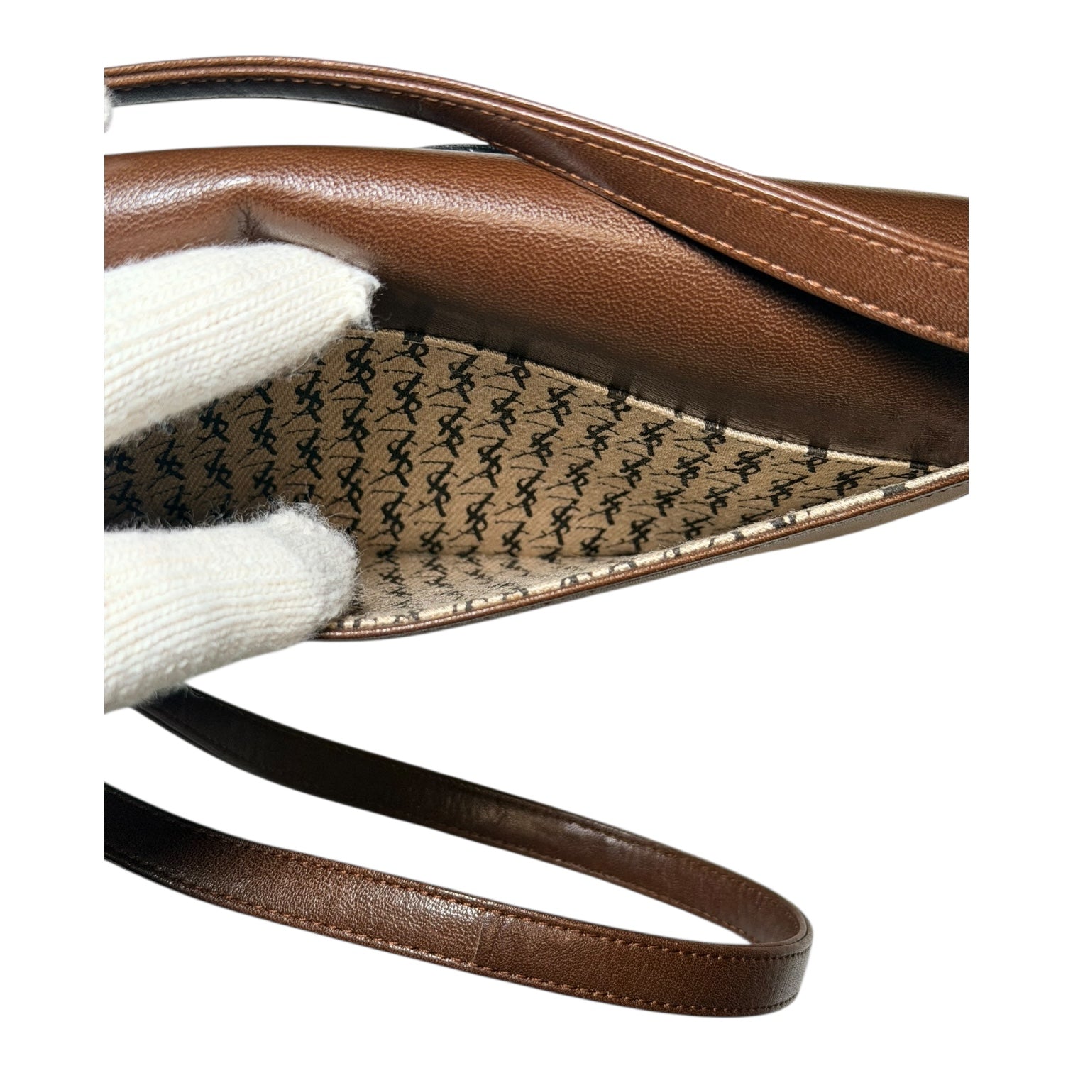 YSL Brown Quilted Leather Messanger