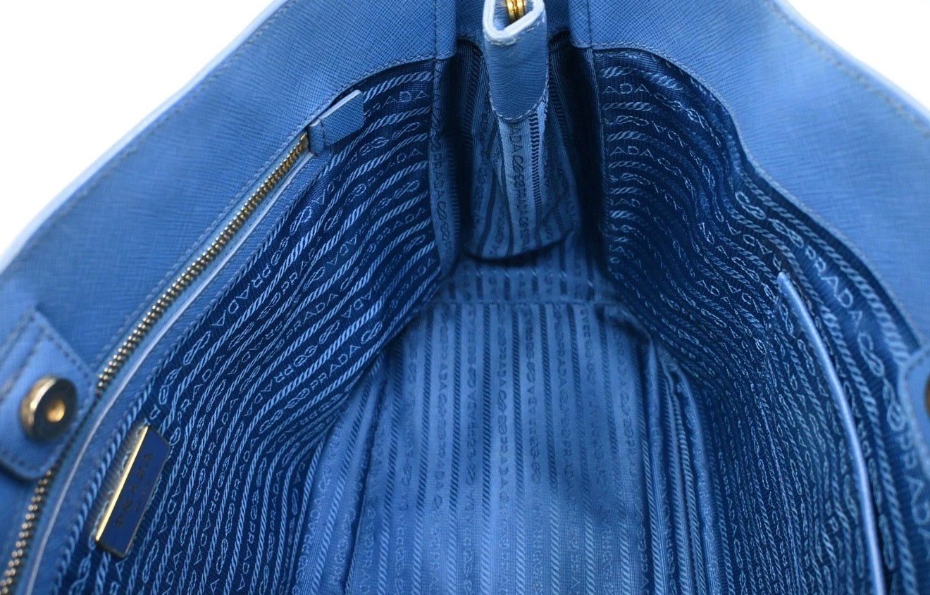 Prada  Saffiano Blue Hand Bag